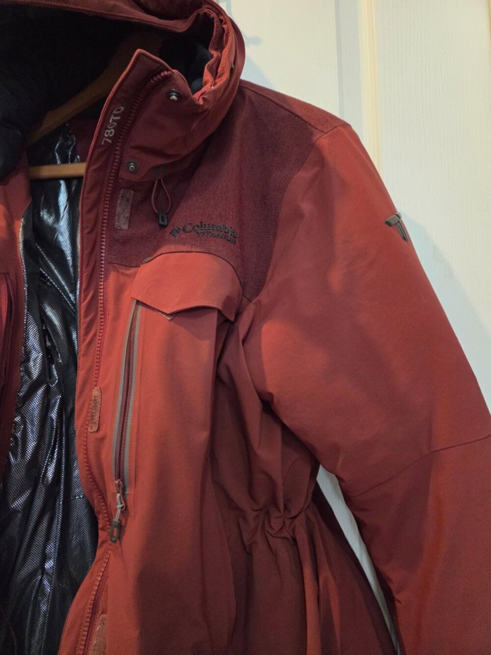 Columbia Titanium Omni-Heat 1000 TurboDown Winter Ski Parka Rust XL - Picture 6 of 16
